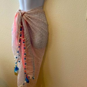 Merona sarong w pompom balls pastels